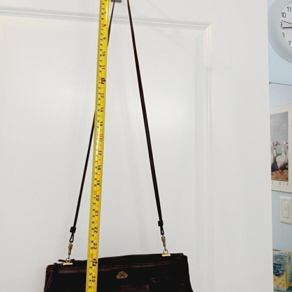 ETIENNE Aigner Purse Clutch Crossbody Genuine Dark Brown Leather.2 ZipTop Open - Picture 8 of 13